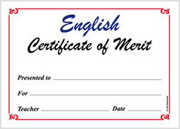 Merit Certificate in English