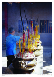 Burning Incense at Thien Hau Pagoda