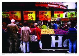 Sidewalk market stalls, Paris