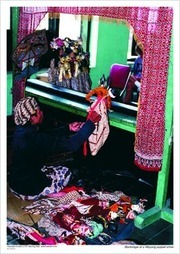 Backstage at a Wayang puppet show