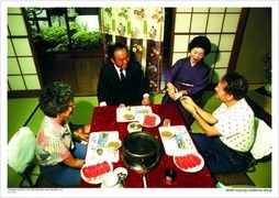 Guest enjoying traditional dining