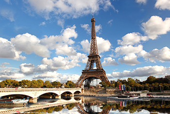 Pont dIena Bridge over Seine and Eiffel Tower